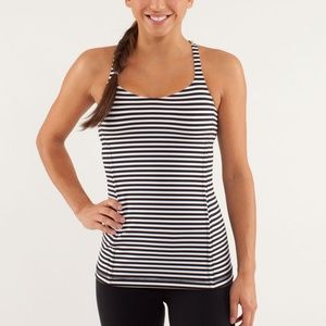 Lululemon Free to be Black & White Striped Tank